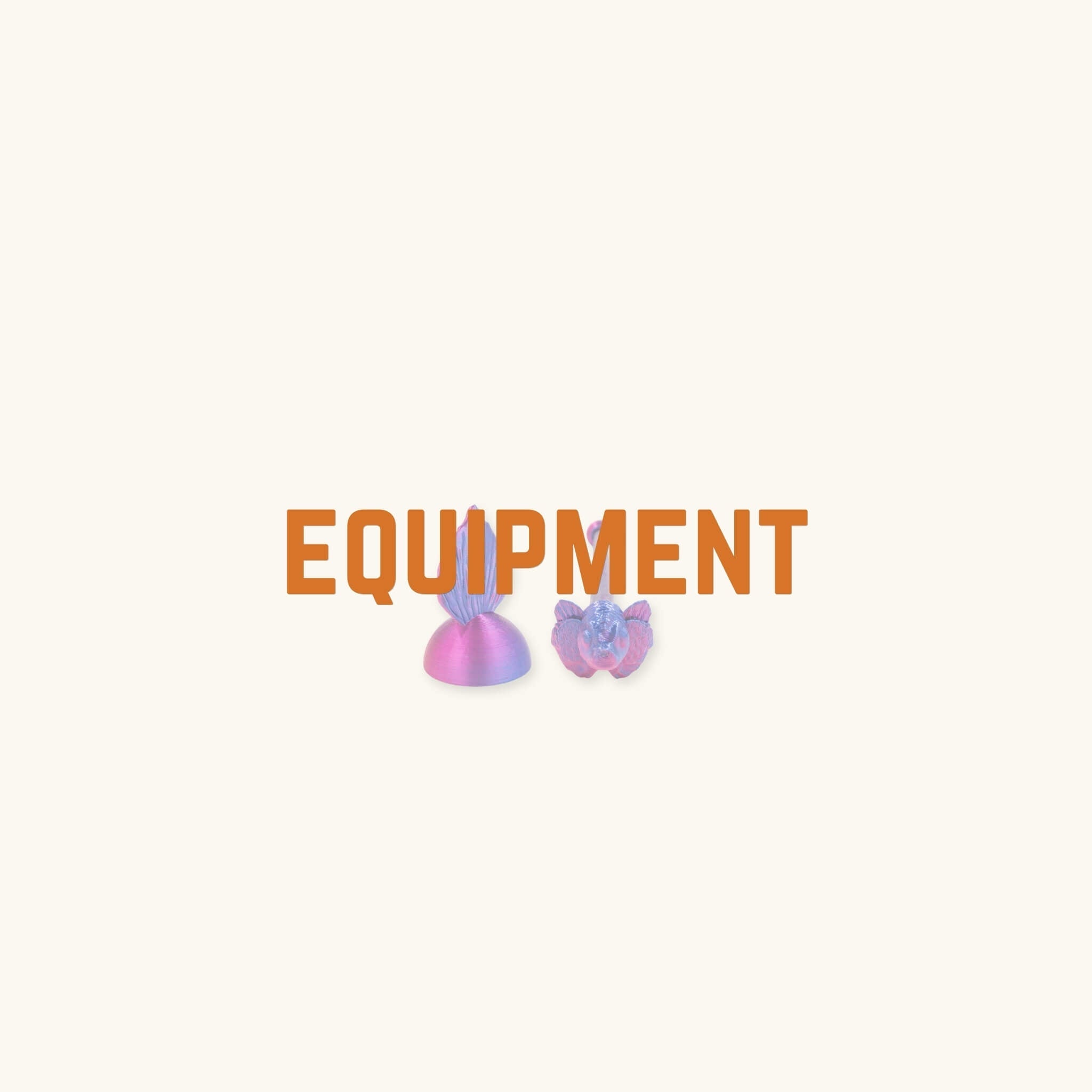 A graphic of betta fish flare sticks with text 'equipment' over top, photographed on a natural background at Betta Botanicals.