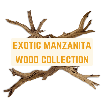 Exotic manzanita wood for aquascaping in blackwater aquariums and bioactive vivariums at Betta Botanicals.