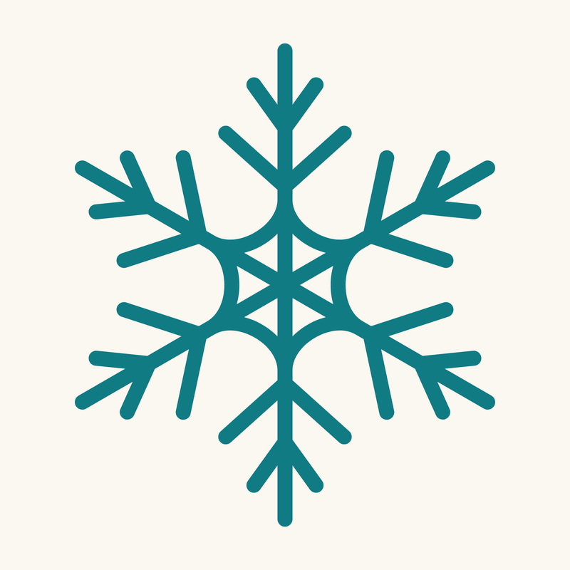 A blue snowflake on a natural cream background for an ice pack during aquatic plant shipping at Betta Botanicals.