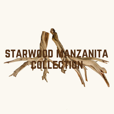A selection of WYSIWYG Manzanita wood pieces for aquascaping blackwater, biotope and botanical method aquariums at Betta Botanicals.